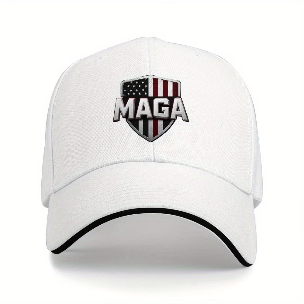 Breathable Sandwich Baseball Cap, Polyester Printed Lightweight Sports Cap, Adjustable Vent Design, Perfect Father's Day Independence Day Gift, Summer Quick Drying Sun Protection
