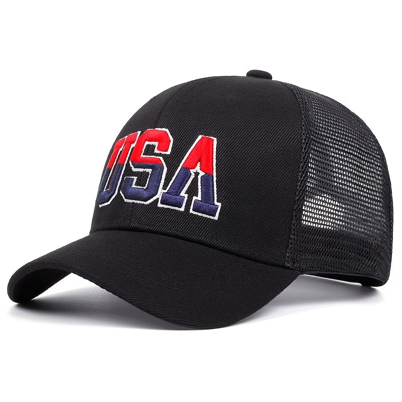 Stylish Hip Hop Featuring an Embroidered American Flag on The Side, Perfect for Outdoor And Adjustable for a Comfortable Fit
