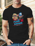 ric flair, randy savage men's pattern t-shirt-retro wrestling design - Item#T-5