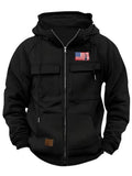 Autumn/Winter Men's Long Sleeve American Flag Zip-Up Apparel