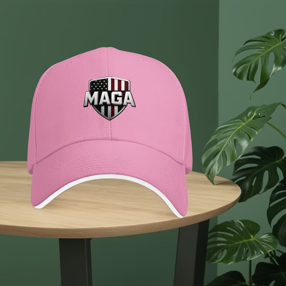 Breathable Sandwich Baseball Cap, Polyester Printed Lightweight Sports Cap, Adjustable Vent Design, Perfect Father's Day Independence Day Gift, Summer Quick Drying Sun Protection
