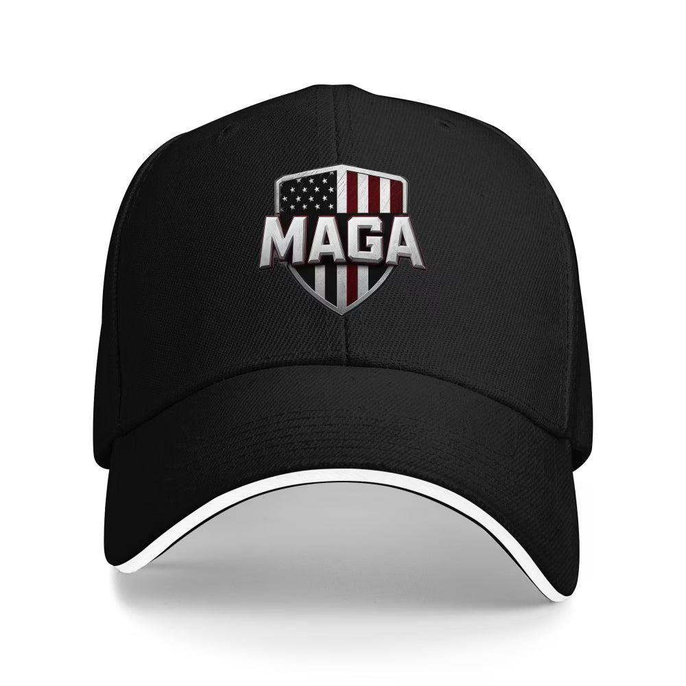 Breathable Sandwich Baseball Cap, Polyester Printed Lightweight Sports Cap, Adjustable Vent Design, Perfect Father's Day Independence Day Gift, Summer Quick Drying Sun Protection