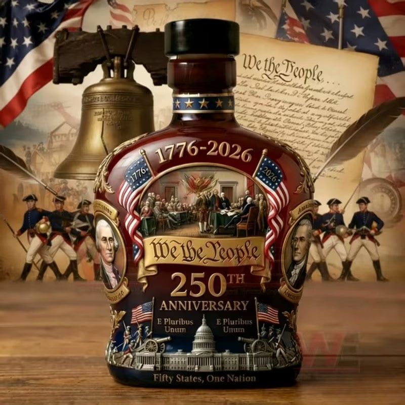 A Commemorative Whiskey Bottle with a Cap Featuring The 250Th Anniversary of The United States' Independence - Item#H-1