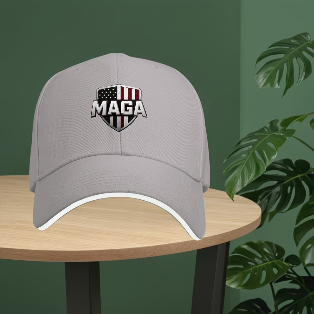 Breathable Sandwich Baseball Cap, Polyester Printed Lightweight Sports Cap, Adjustable Vent Design, Perfect Father's Day Independence Day Gift, Summer Quick Drying Sun Protection