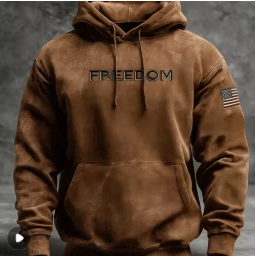 Men's FREEDOM Hoodie Featuring a Free American Flag - Item#O-4
