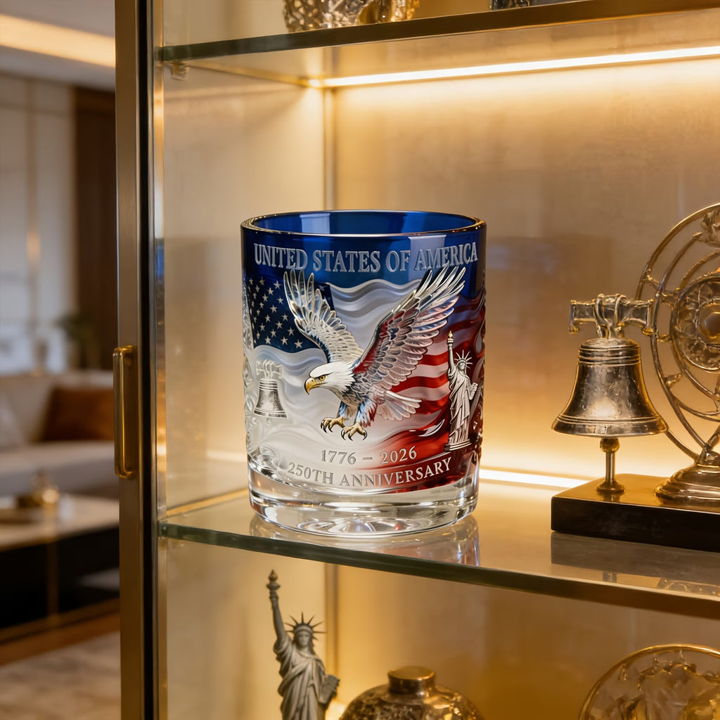 250th Anniversary American Independence Whiskey Glass - Suitable for Whiskey & Bourbon - Item#H-7