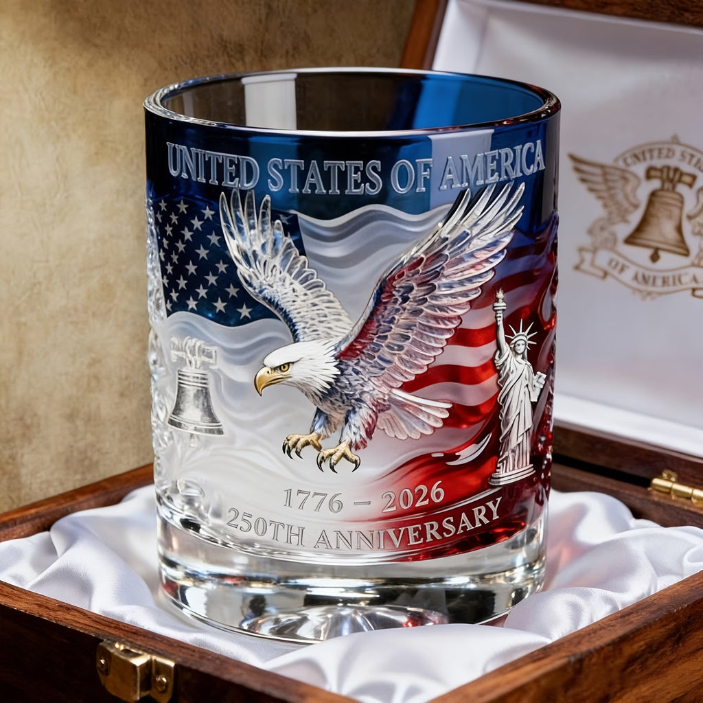 250th Anniversary American Independence Whiskey Glass - Suitable for Whiskey & Bourbon - Item#H-7