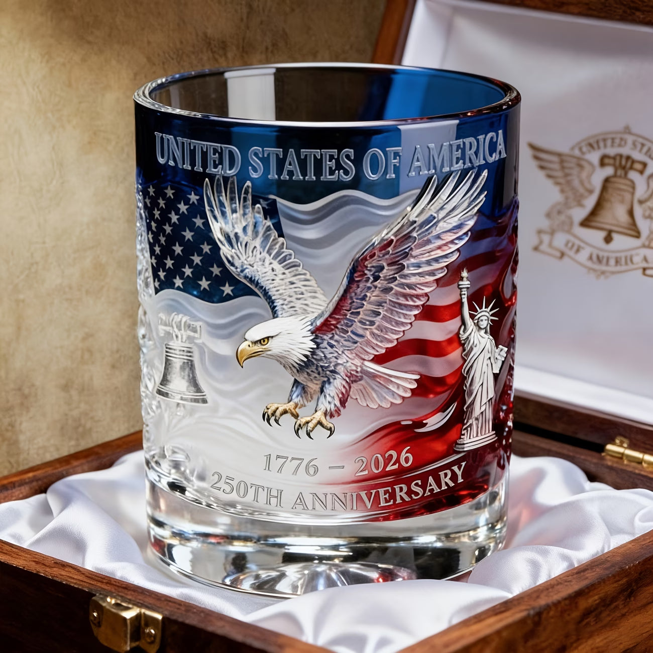 250th Anniversary American Independence Whiskey Glass - Suitable for Whiskey & Bourbon - Item#H-7