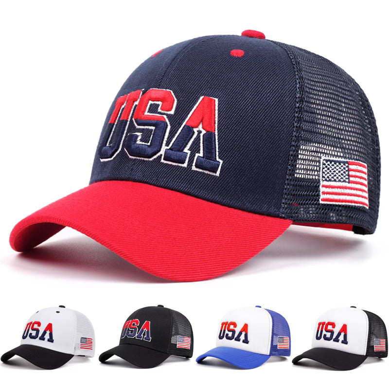 Stylish Hip Hop Featuring an Embroidered American Flag on The Side, Perfect for Outdoor And Adjustable for a Comfortable Fit
