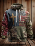 Unisex Hooded Sweatshirt | Camouflage Style, Patriotic Print - Item#O-5